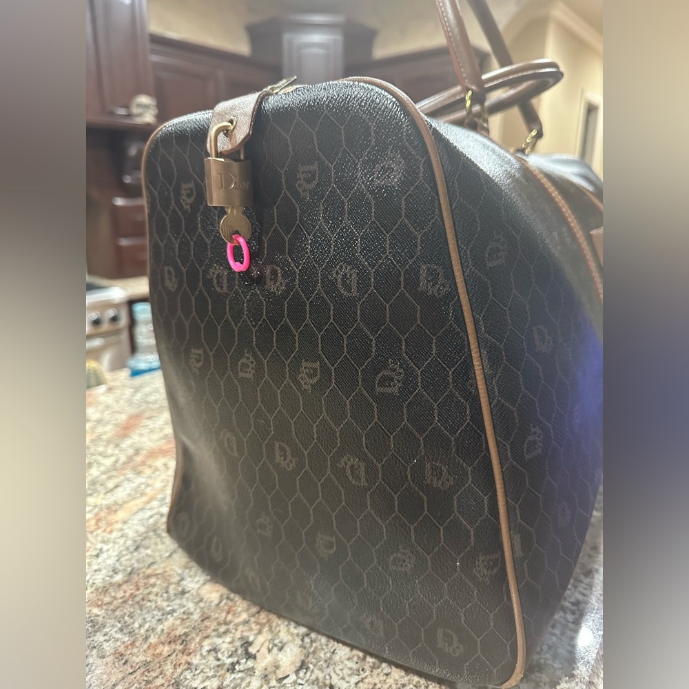 Christian Dior Extra Large Honeycomb Vintage Duffle Bag w/ Rare Lock & Key!! - Picture 2 of 13